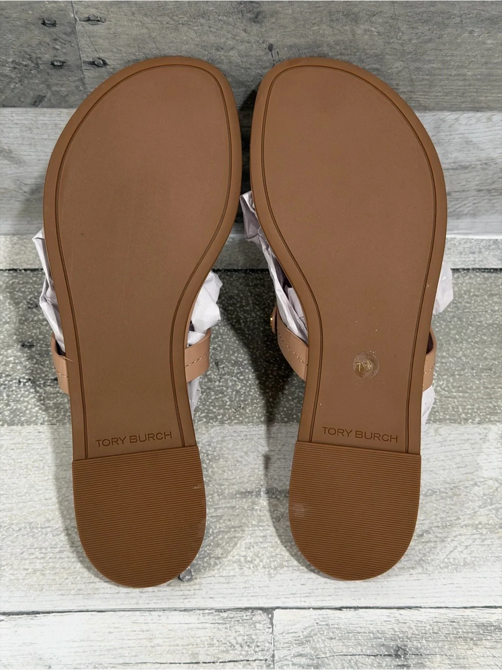 Tory Burch Women's Miller Flip Flop Leather Sandals - Makeup - Size - 7.5  .US